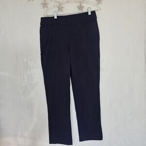 Liz Claiborne Career Size 10 Navy Blue Trouser Pant Minimalist Preppy Classic